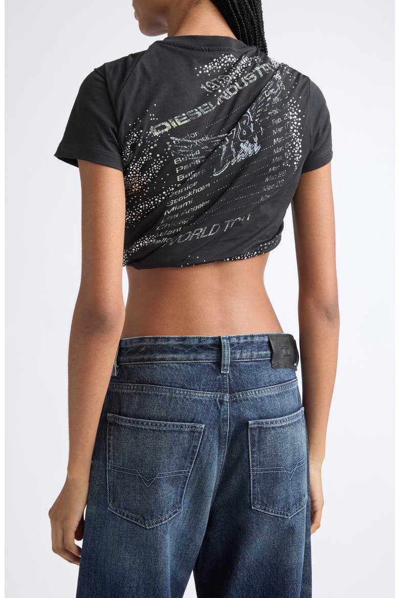 World Tour Graphic Crystal Cotton Tee, Alternate, color, BLACK