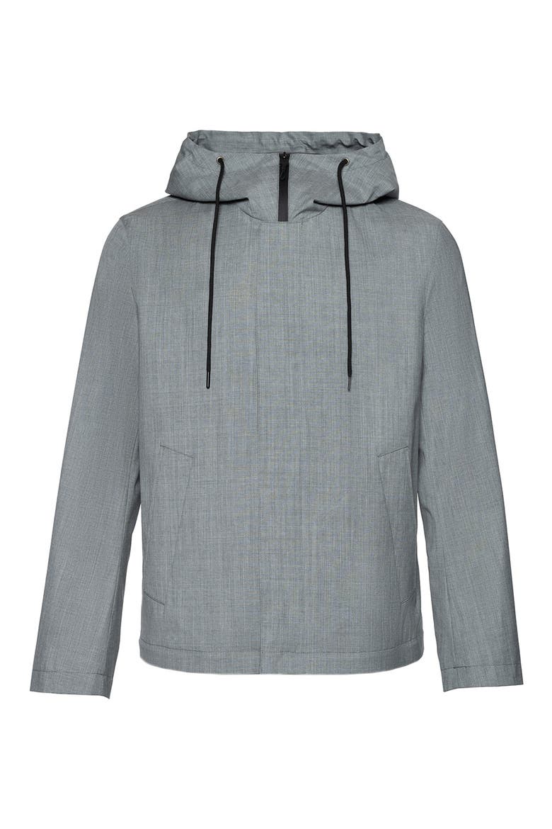 Trent Water Repellent Convertible Wool Blend Coat, Alternate, color, LIGHT GREY