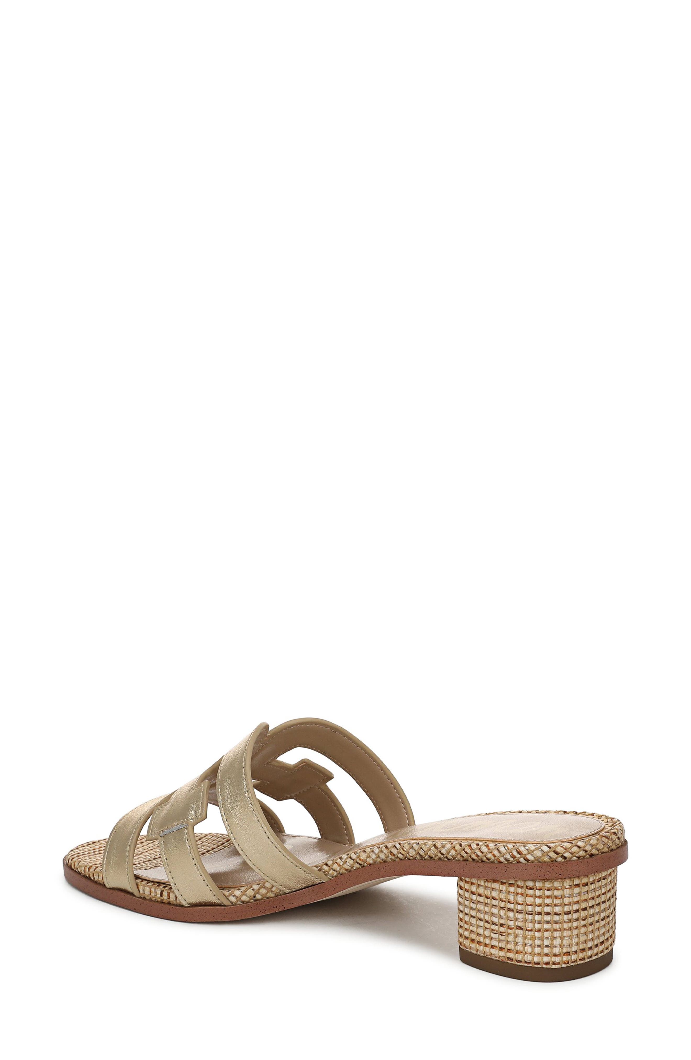 Illie Block Heel Slide Sandal, Alternate, color, AMBER GOLD