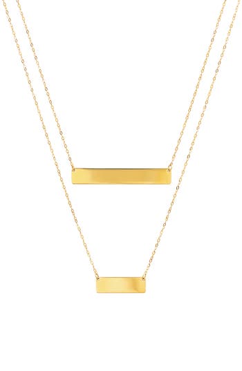 Frankie & Zoe Bar Pendant Layered Necklace In Gold