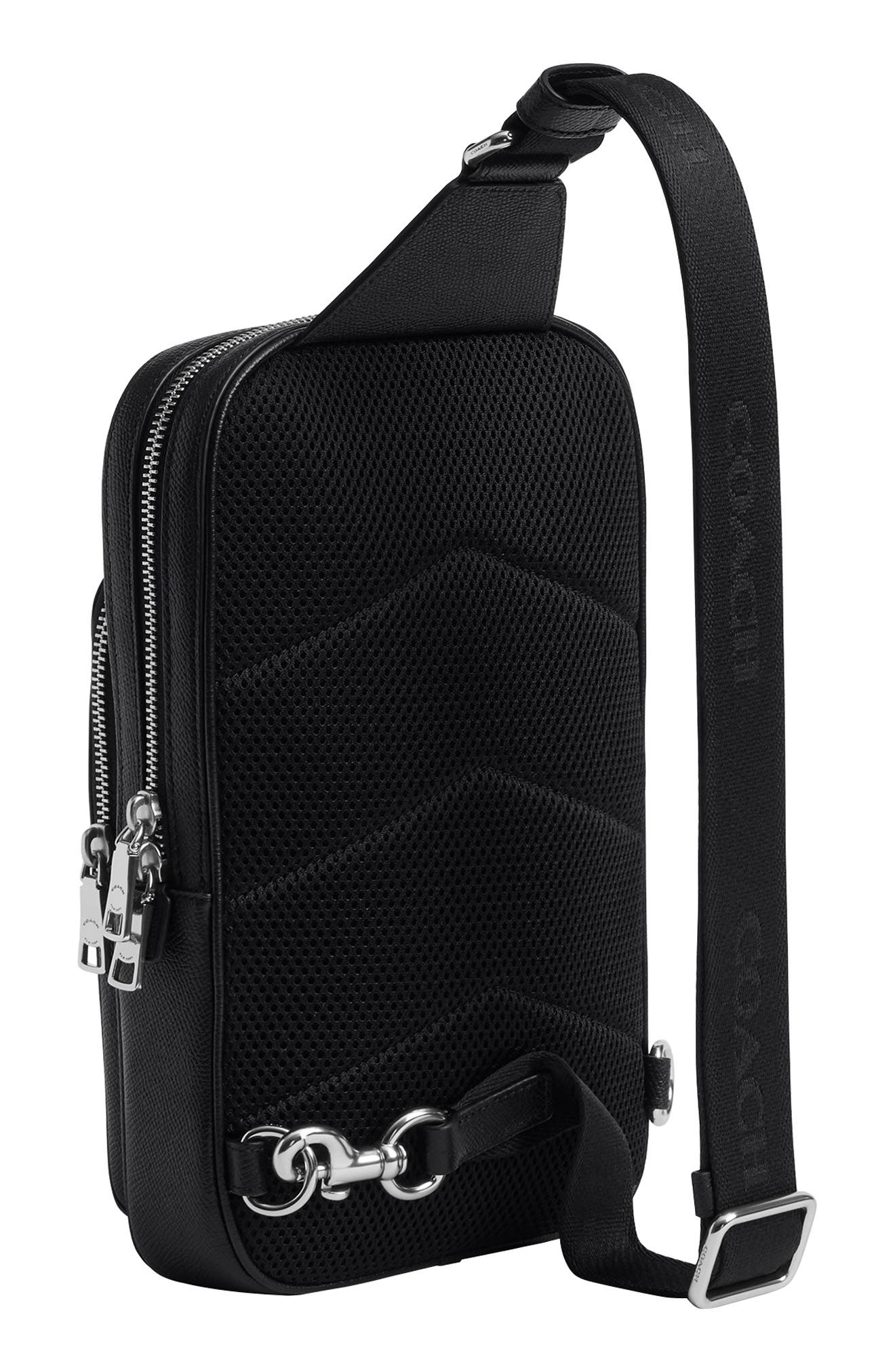 COACH Felix Signature Coated Canvas & Leather Sling Bag, Alternate, color, Black Signature