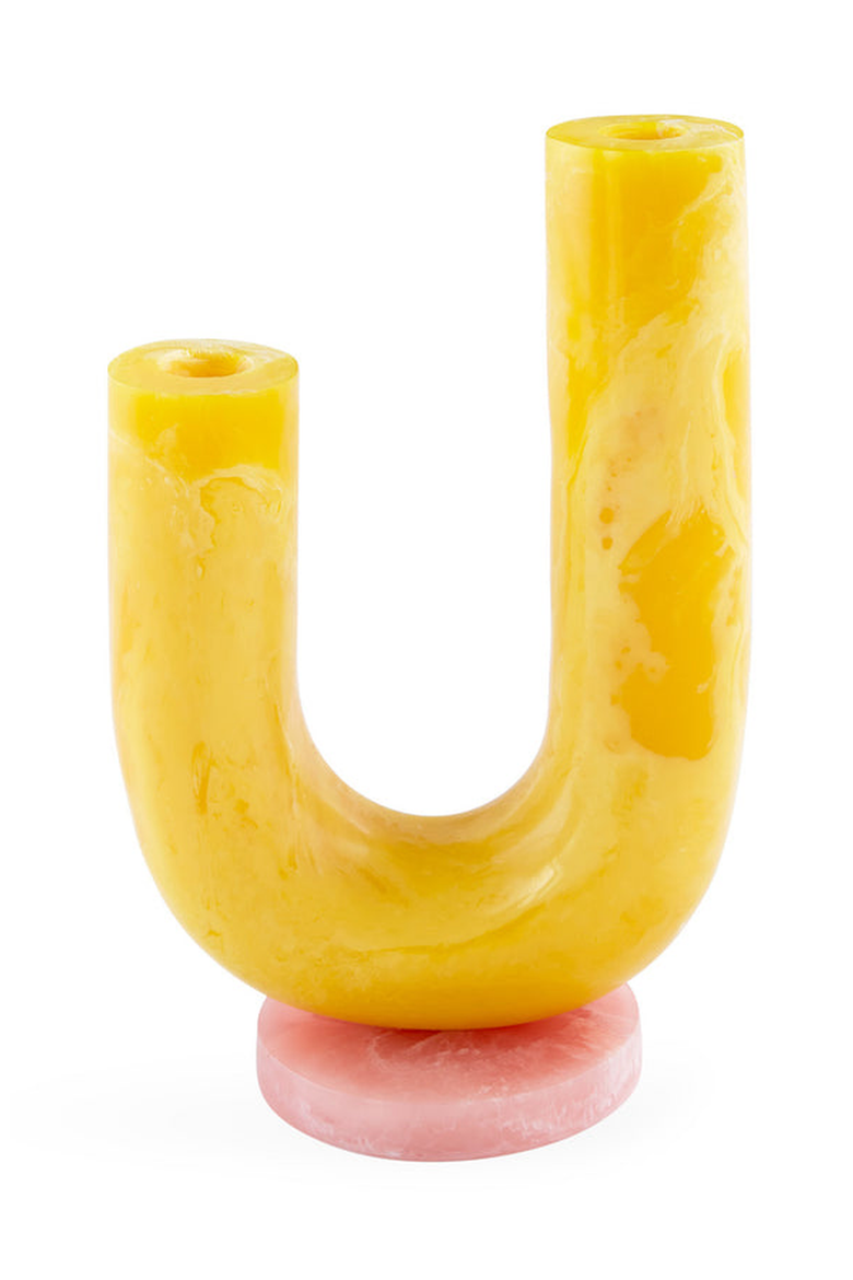 Mustique Double Tube Vase, Main, color, Yellow / Pink