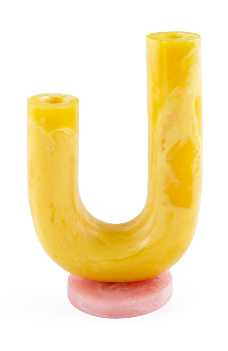 Jonathan Adler Mustique Double Tube Vase, Main, color, Yellow / Pink