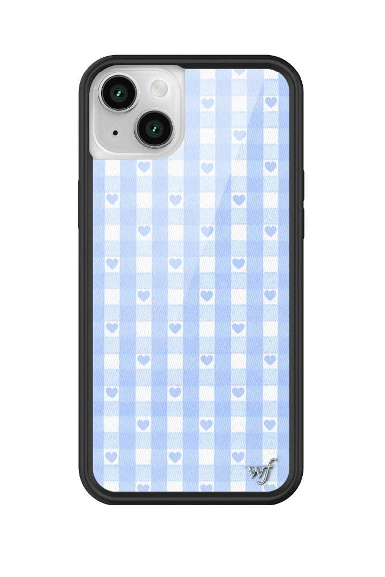 Gingham Hearts | Blue iPhone Case, Main, color, Blue