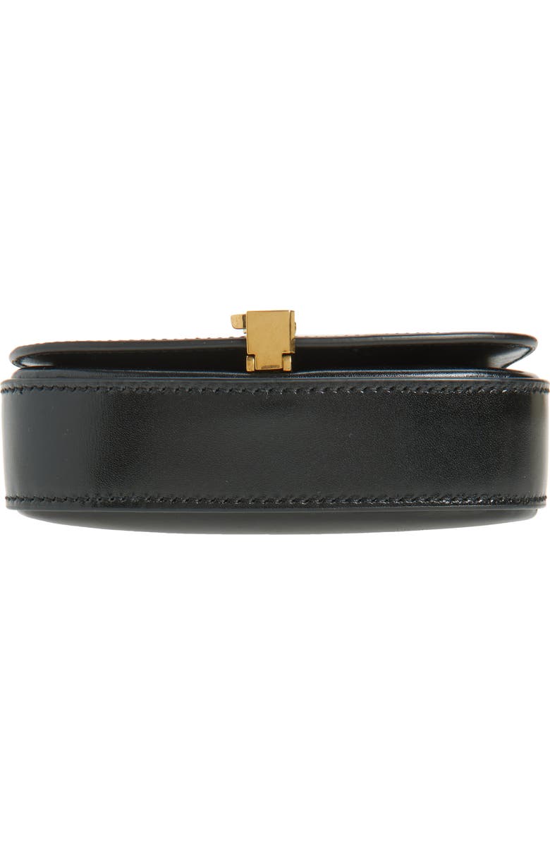 Saint Laurent Mini Cassandre Chain Crossbody Bag, Alternate, color, Noir