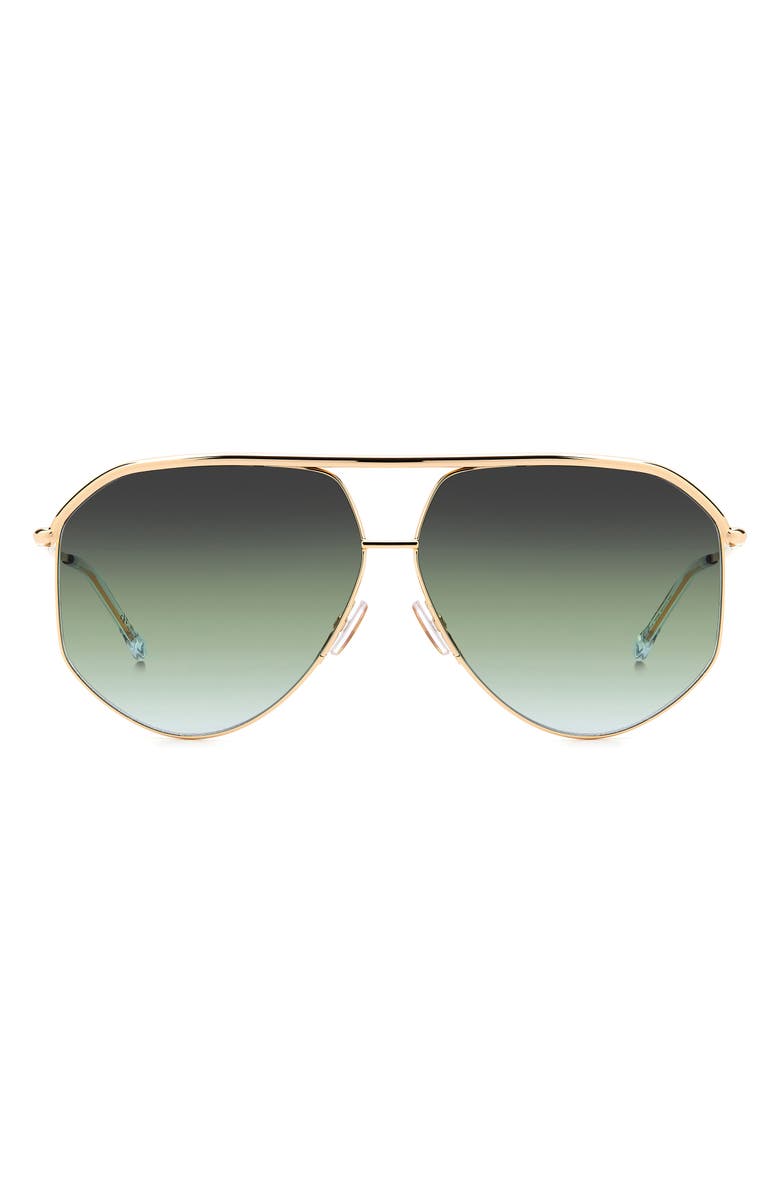 Isabel Marant Wild Metal 64mm Gradient Oversize Aviator Sunglasses, Main, color, Rose Gold/ Gray Green