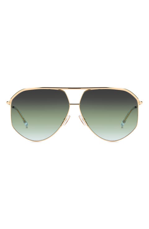 Wild Metal 64mm Gradient Oversize Aviator Sunglasses
