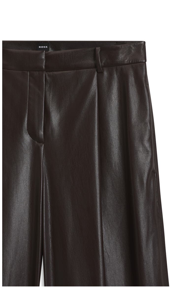 Faux Leather Wide Leg Pants, Alternate, color, MOLE