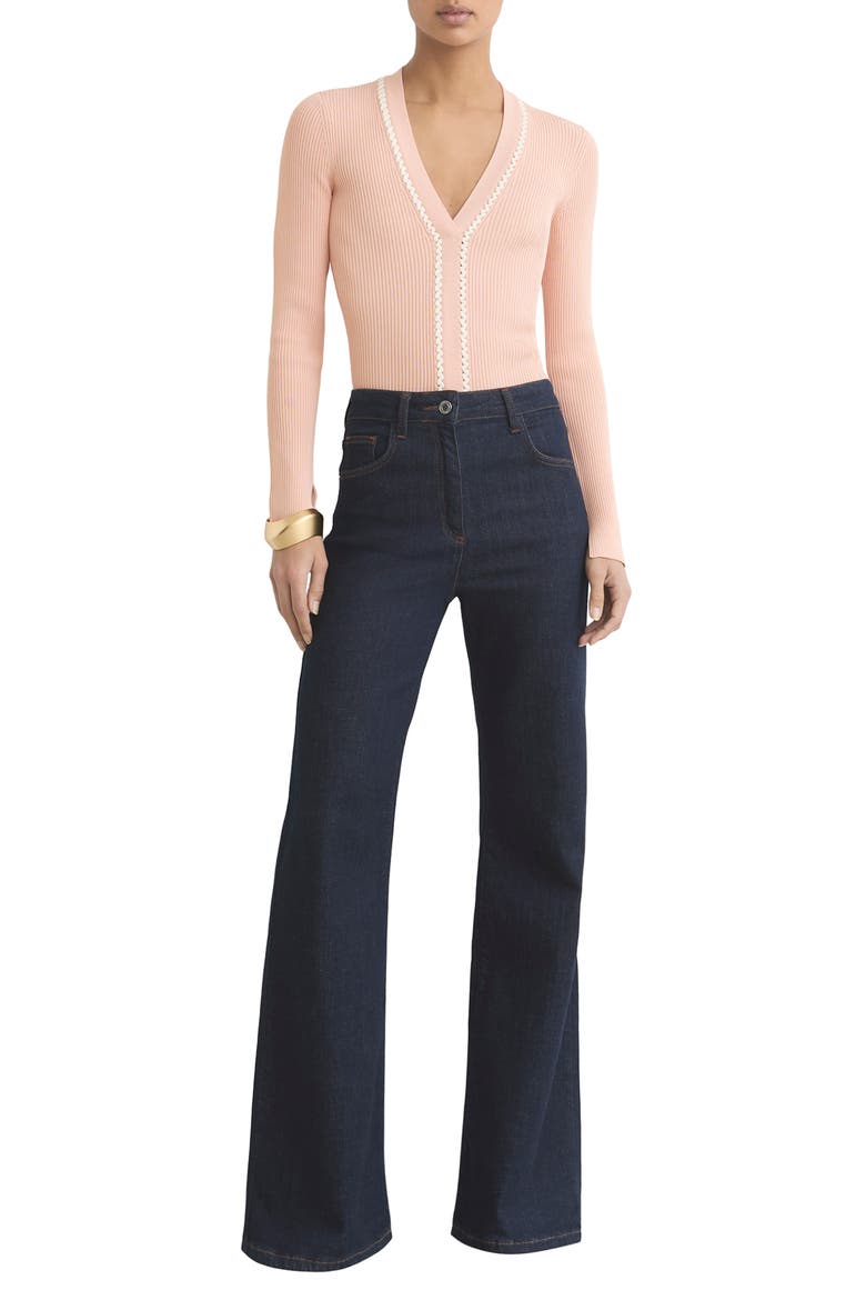 Lauri Craft Stitch Cable Knit Top, Alternate, color, PINK/ IVORY