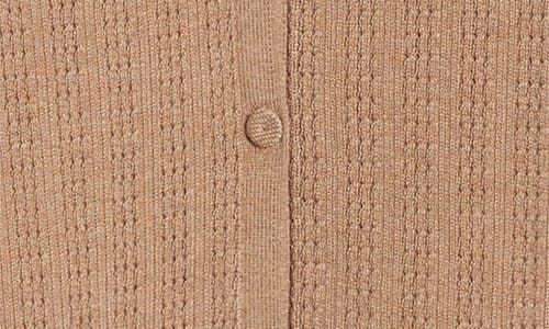 Cece Pointelle Cardigan In Brown