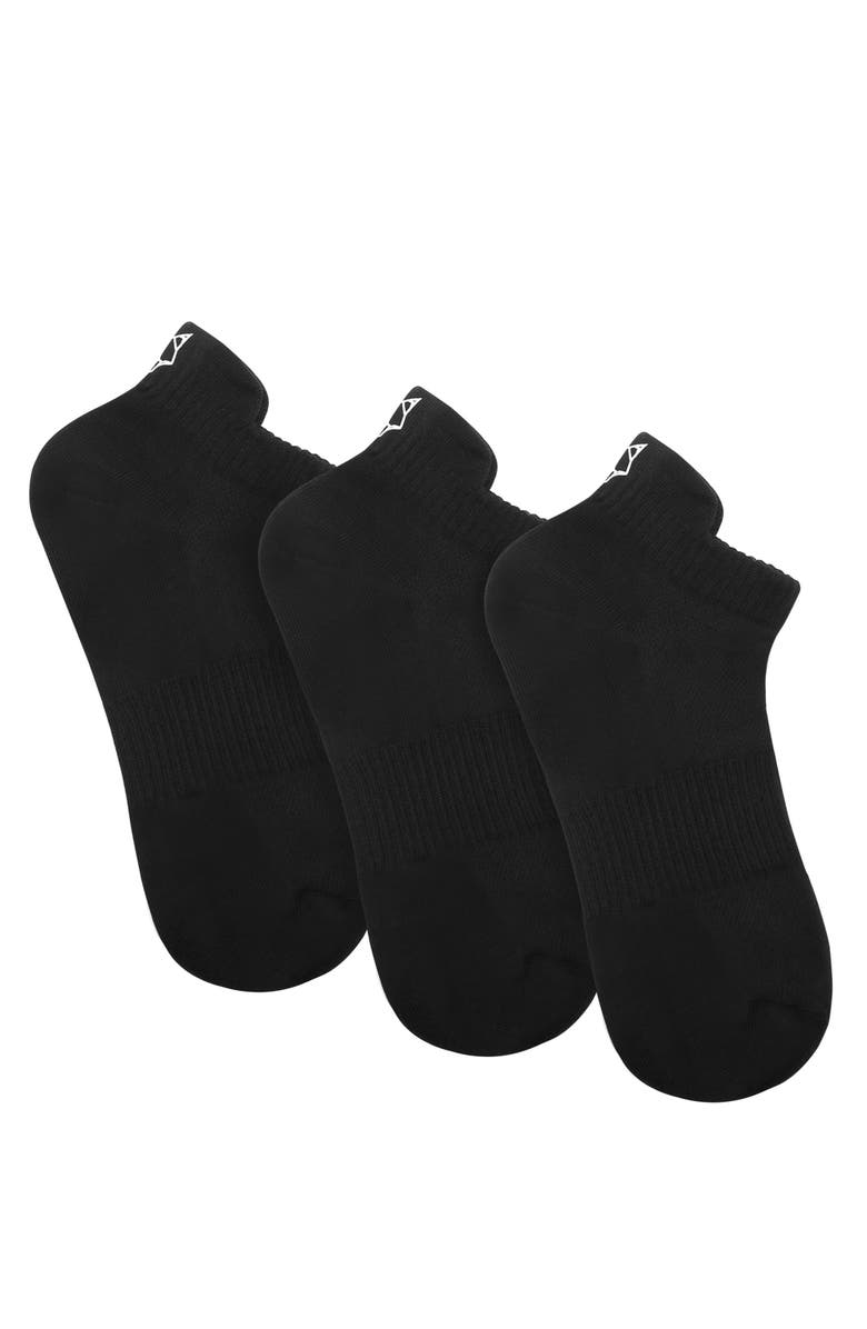 Naked Wolfe 3 Pack Womens Ankle Socks, Main, color, Black