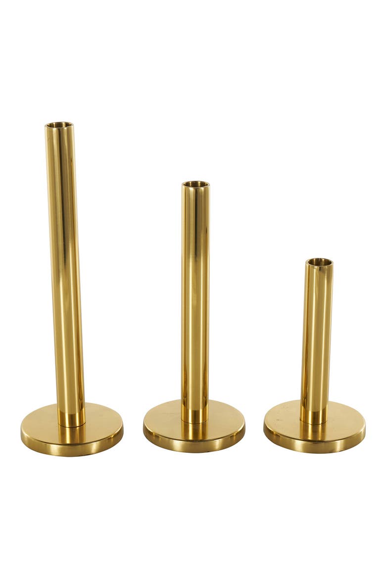 Set of 3 Taper Candleholders, Main, color, GOLD