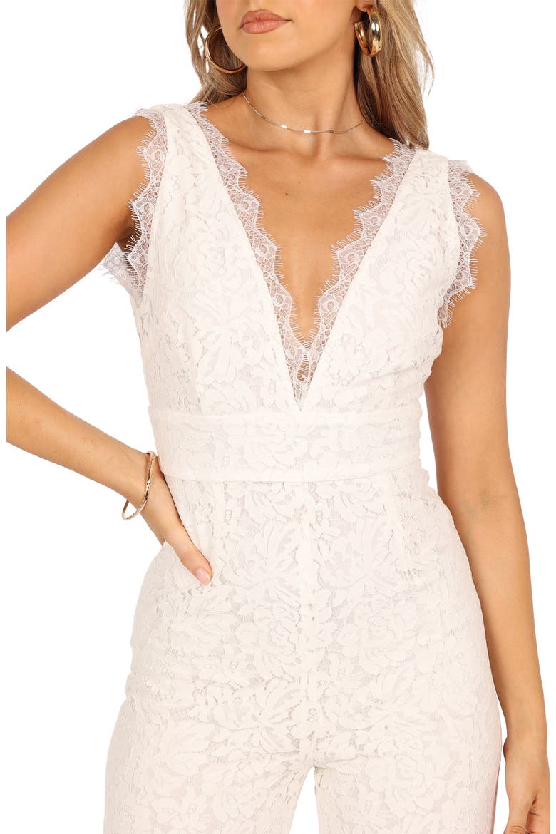 Eloise Cotton Blend Lace Jumpsuit, Alternate, color, IVORY