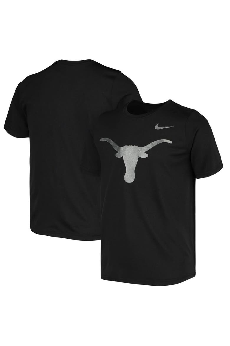 Youth Nike Texas Longhorns Blackout Legend Performance T-Shirt, Main, color, Black