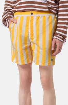 Striped Mid Length Swim Trunks
