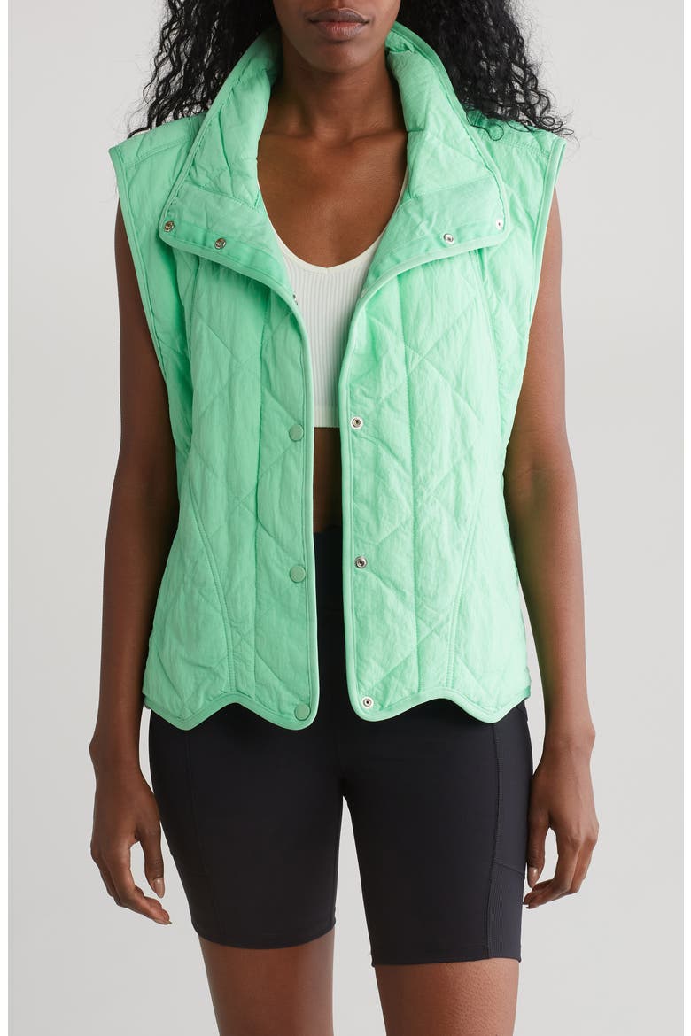 Quinn Quilted Crop Puffer Vest, Main, color, HOLLY