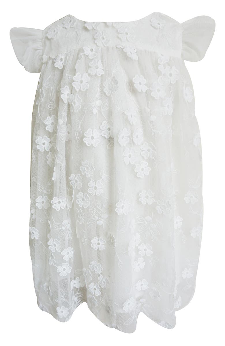 Popatu 3D Floral Embroidered Party Dress, Main, color, White