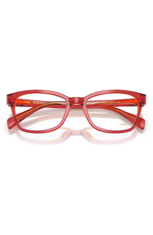 Ray Ban Ray-ban Kids' 46mm Rectangular Optical Glasses In Red Red