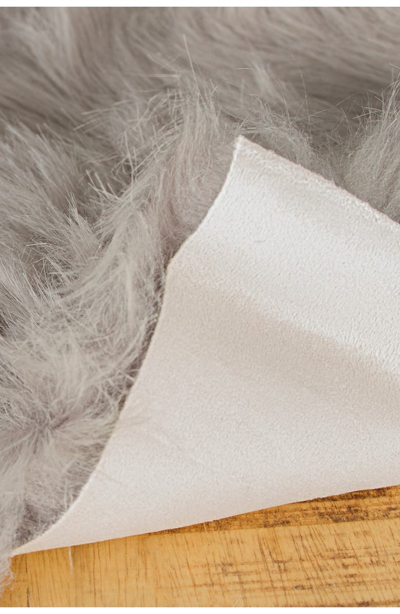 LUXE Faux Fur Hudson Rectangular Rug - 2ft x 3ft - Grey, Alternate, color,