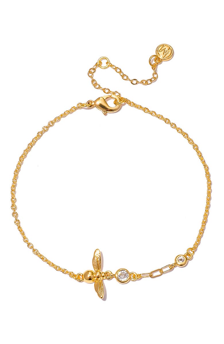 LA MENO Honey Bee Bracelet, Main, color, Gold