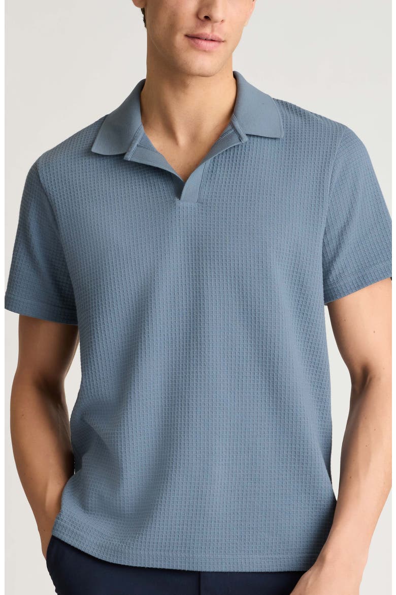Johnny Collar Waffle Knit Polo, Main, color, BLUE MIRAGE