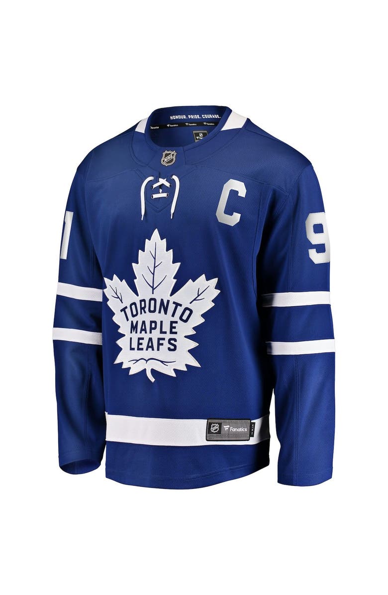 FANATICS Men's Fanatics Branded John Tavares Blue Toronto Maple Leafs Home Captain Premier Breakaway Player Jersey, Alternate, color, 