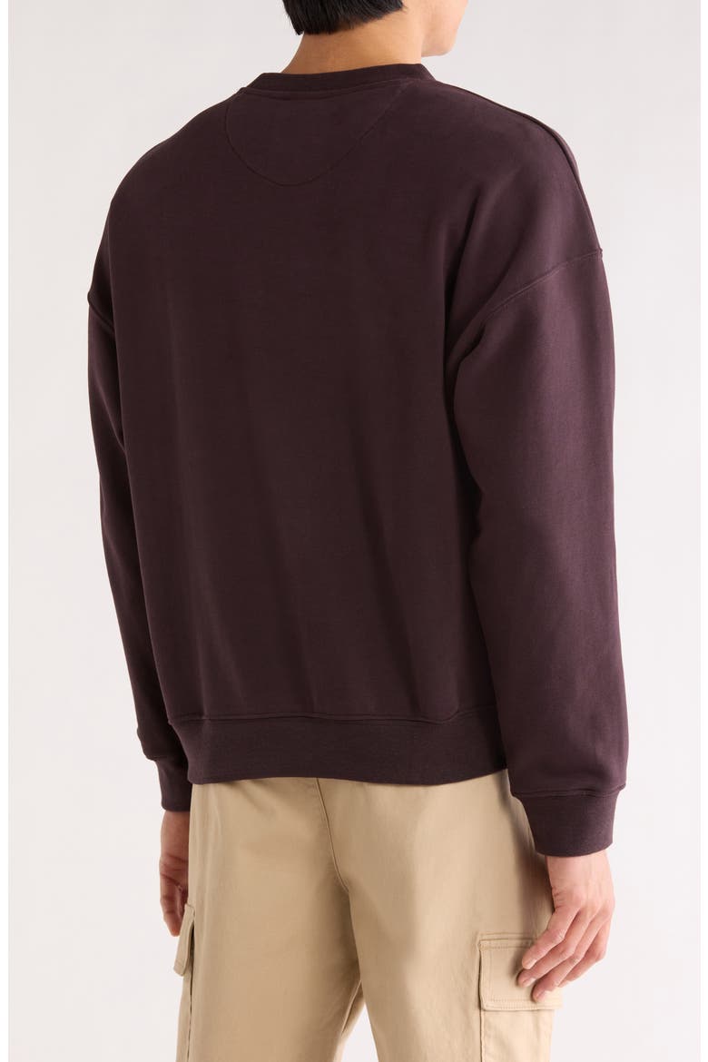 Heavy Crewneck Sweatshirt, Alternate, color, CHOCOLATE