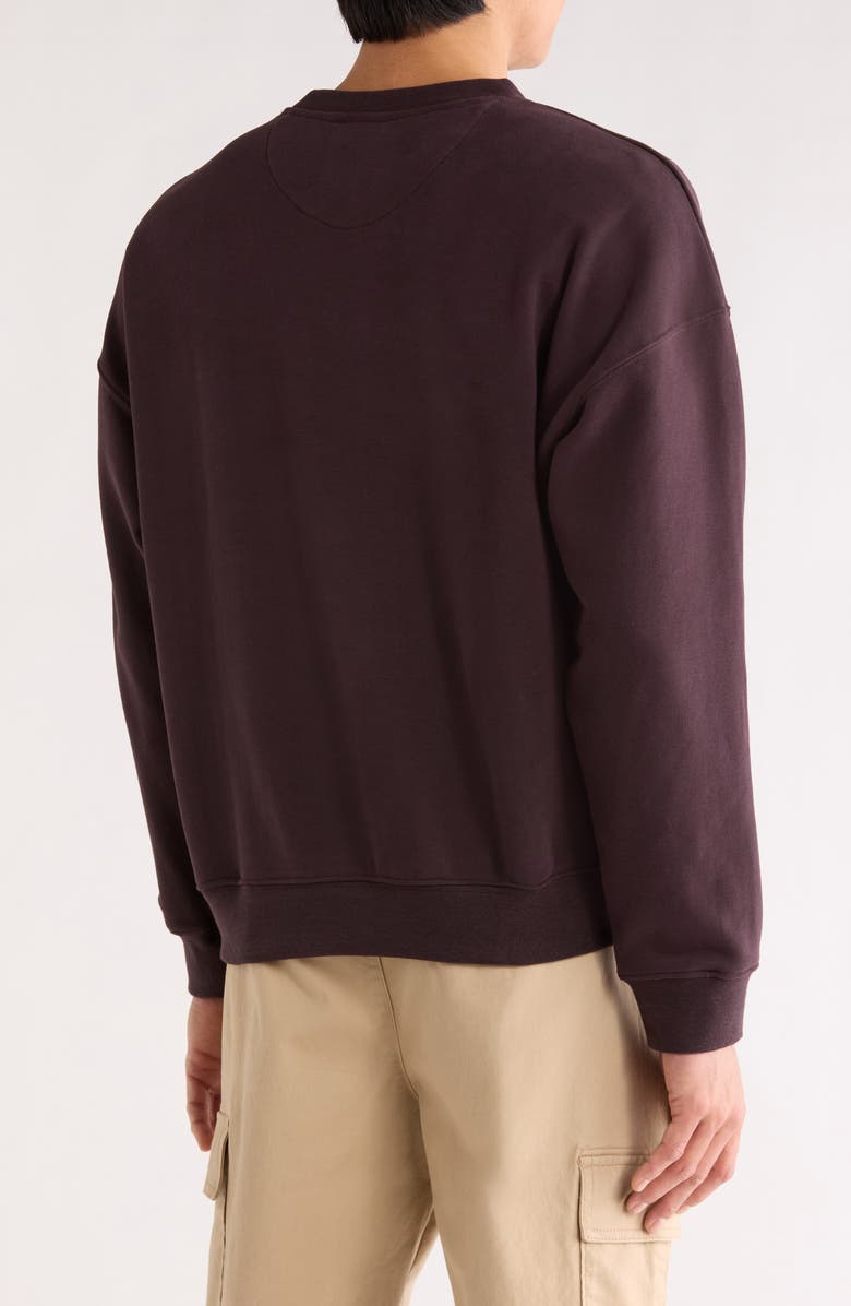 DENIM AND FLOWER Heavy Crewneck Sweatshirt, Alternate, color, Chocolate