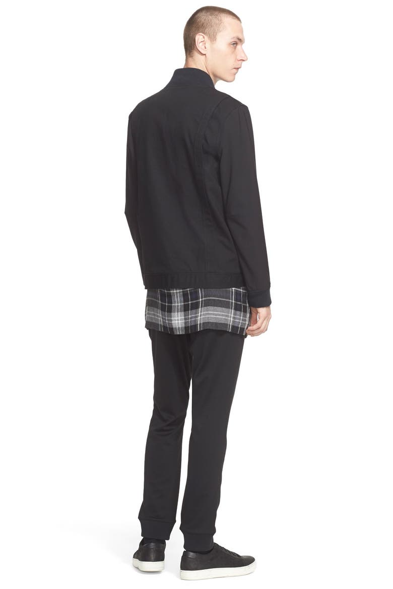 Square Neck Denim Jacket, Alternate, color, BLACK