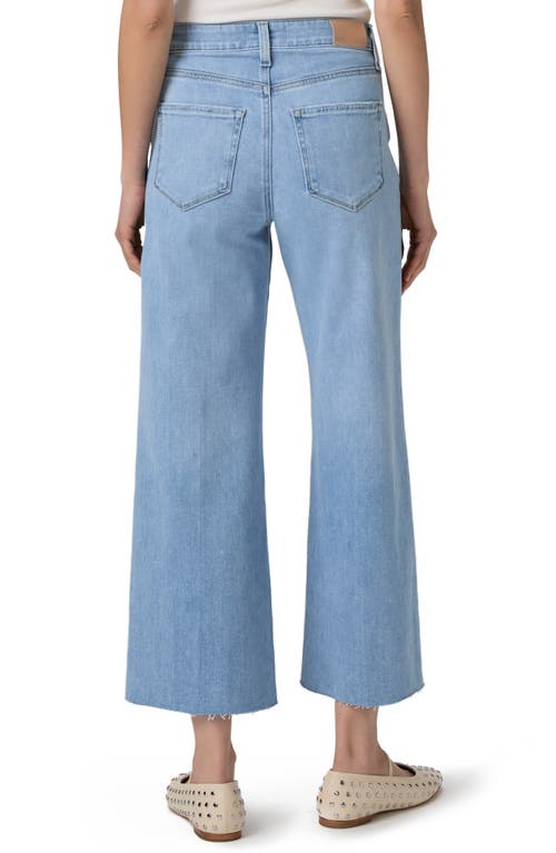 Shop Paige Anessa High Waist Frayed Hem Crop Wide Leg Jeans In Luminaries