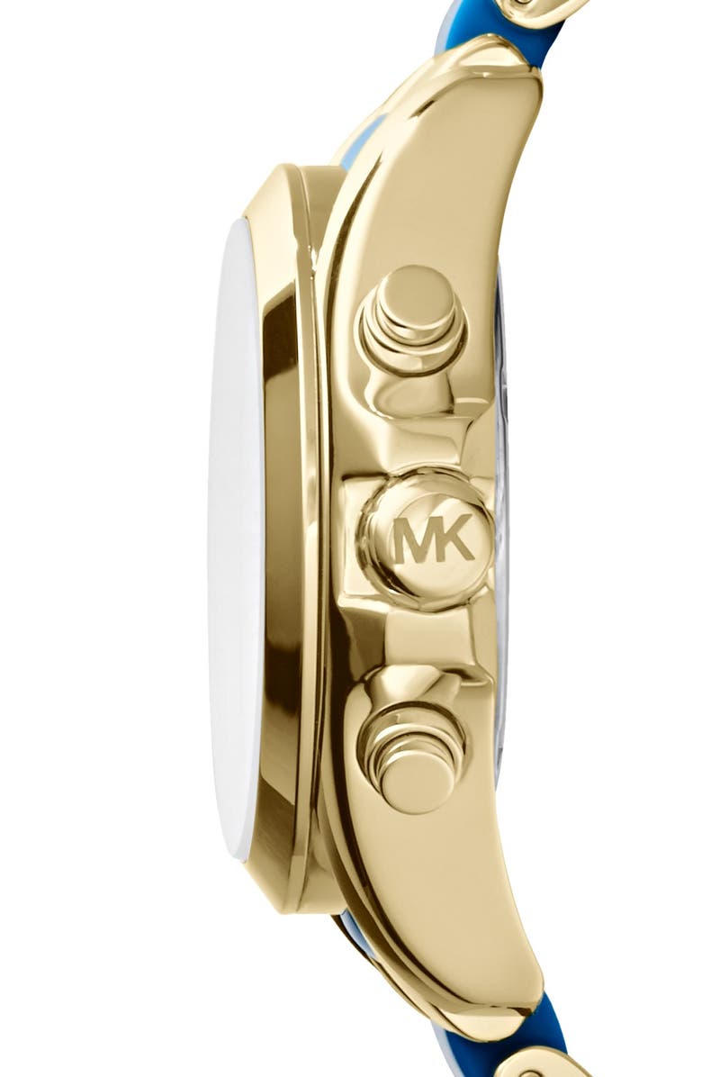 MICHAEL Michael Kors Michael Kors 'Bradshaw - Mini' Chronograph Resin Link Bracelet Watch, 36mm, Alternate, color, 