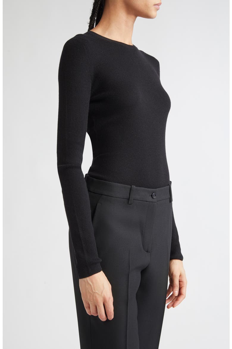 Hutton Cashmere Rib Sweater, Alternate, color, BLACK