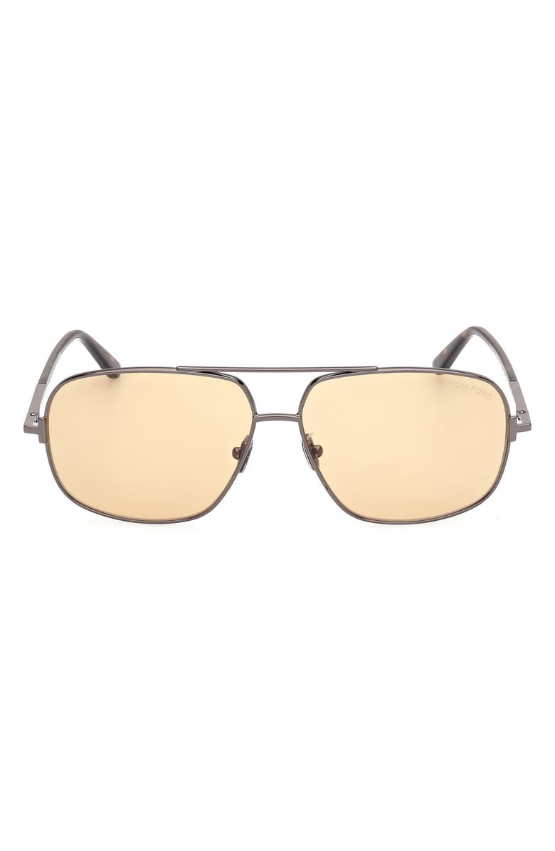 TOM FORD Tex 62mm Navigator Sunglasses, Main, color, 
