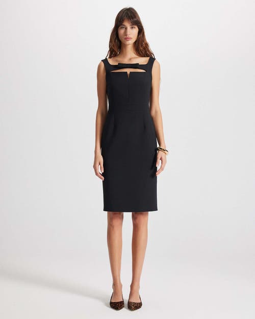 Theo The Label Daphne Bow Pencil Dress In Black