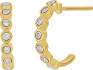 Carrière Jewelry Bezel Set Diamond Hoop Earrings - 0.04ct.