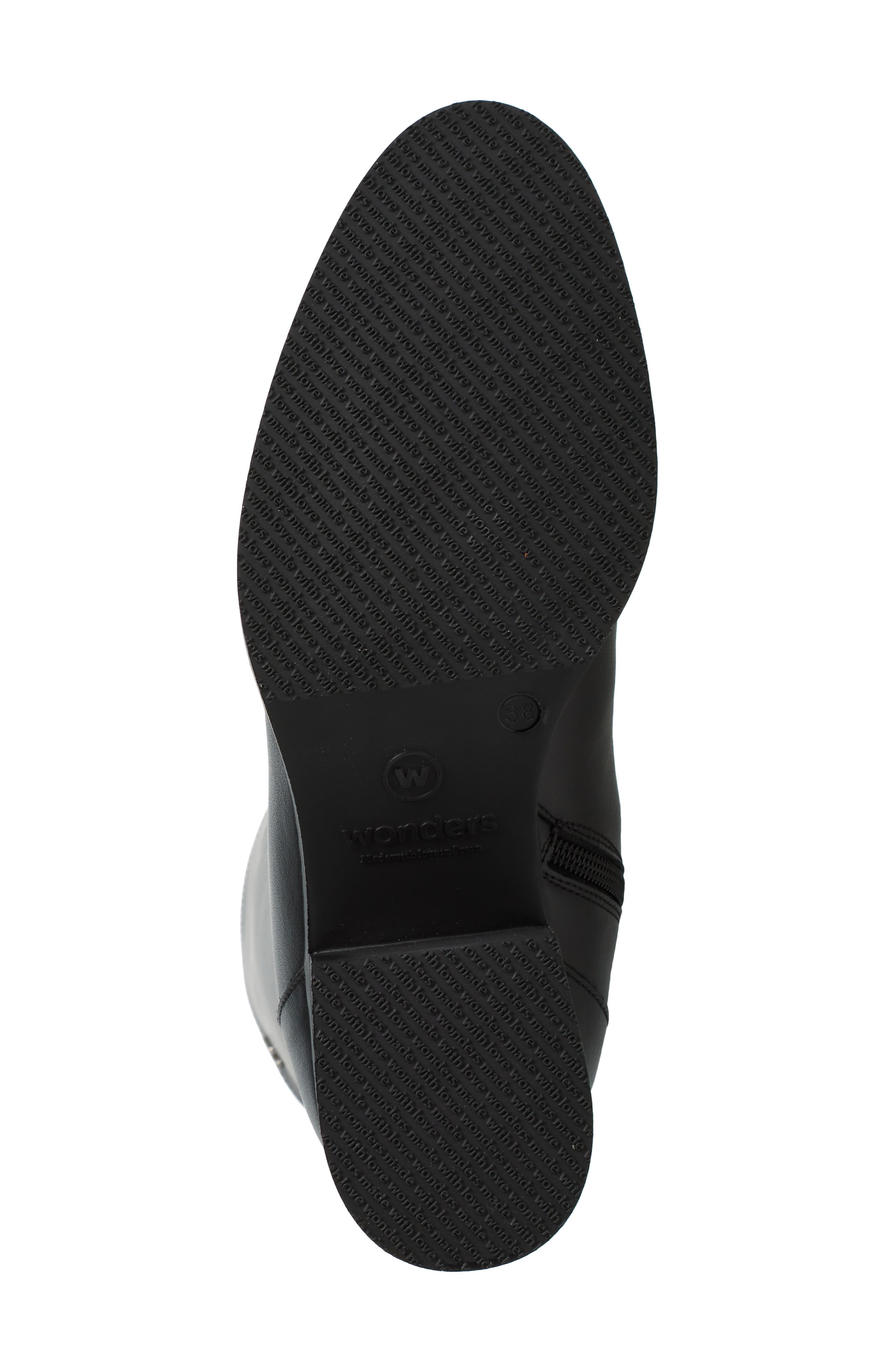 Wonders Classic Knee High Boot, Alternate, color, Black Leather