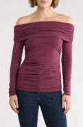 rag & bone Lucy Off the Shoulder Ruched T-Shirt