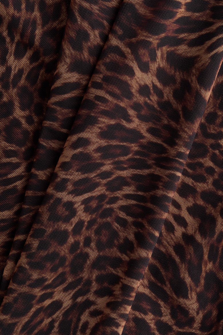 Fitted Mesh Dress, Alternate, color, Dark brown/leopard print