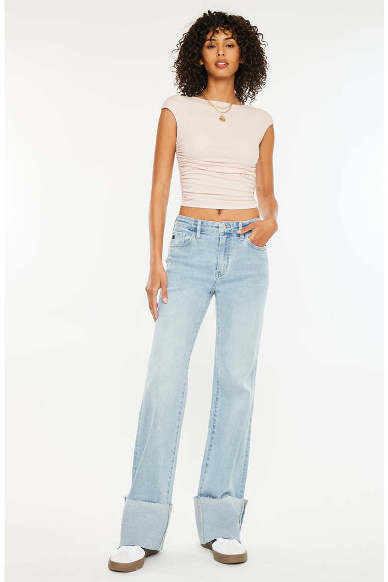 Franny High Rise Wide Flare Jeans, Alternate, color, Light Wash