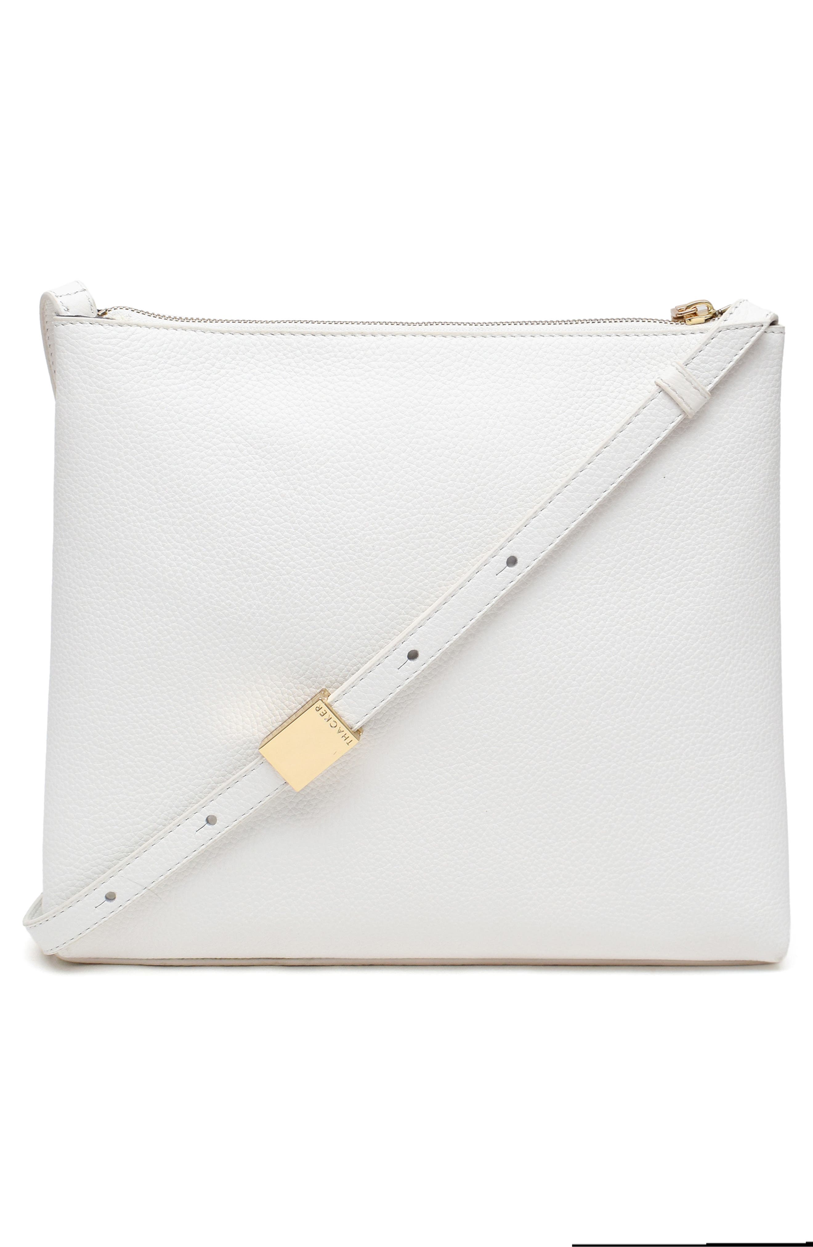 Thacker Callie Leather Crossbody Bag, Alternate, color, White