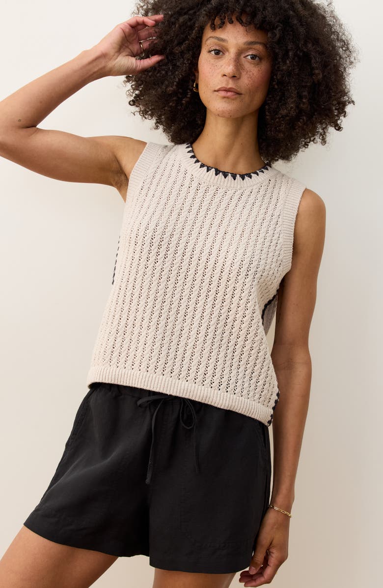 Marine Layer Clara Sleeveless Sweater, Alternate, color, Linen