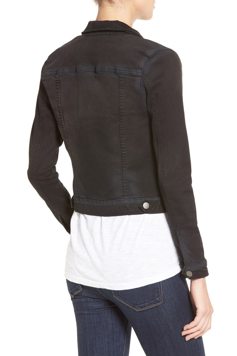 'Amelia' Denim Jacket, Alternate, color, BLACK