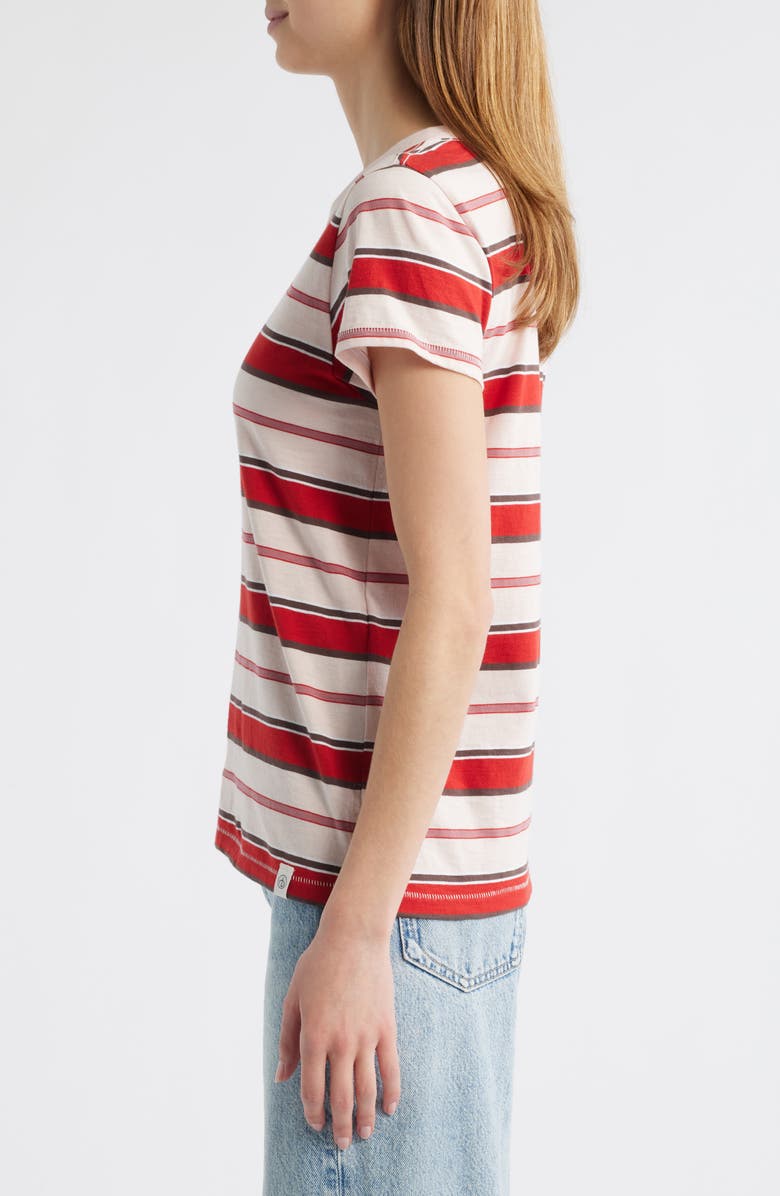 rag & bone The Slub Stripe T-Shirt, Alternate, color, Pnkmt