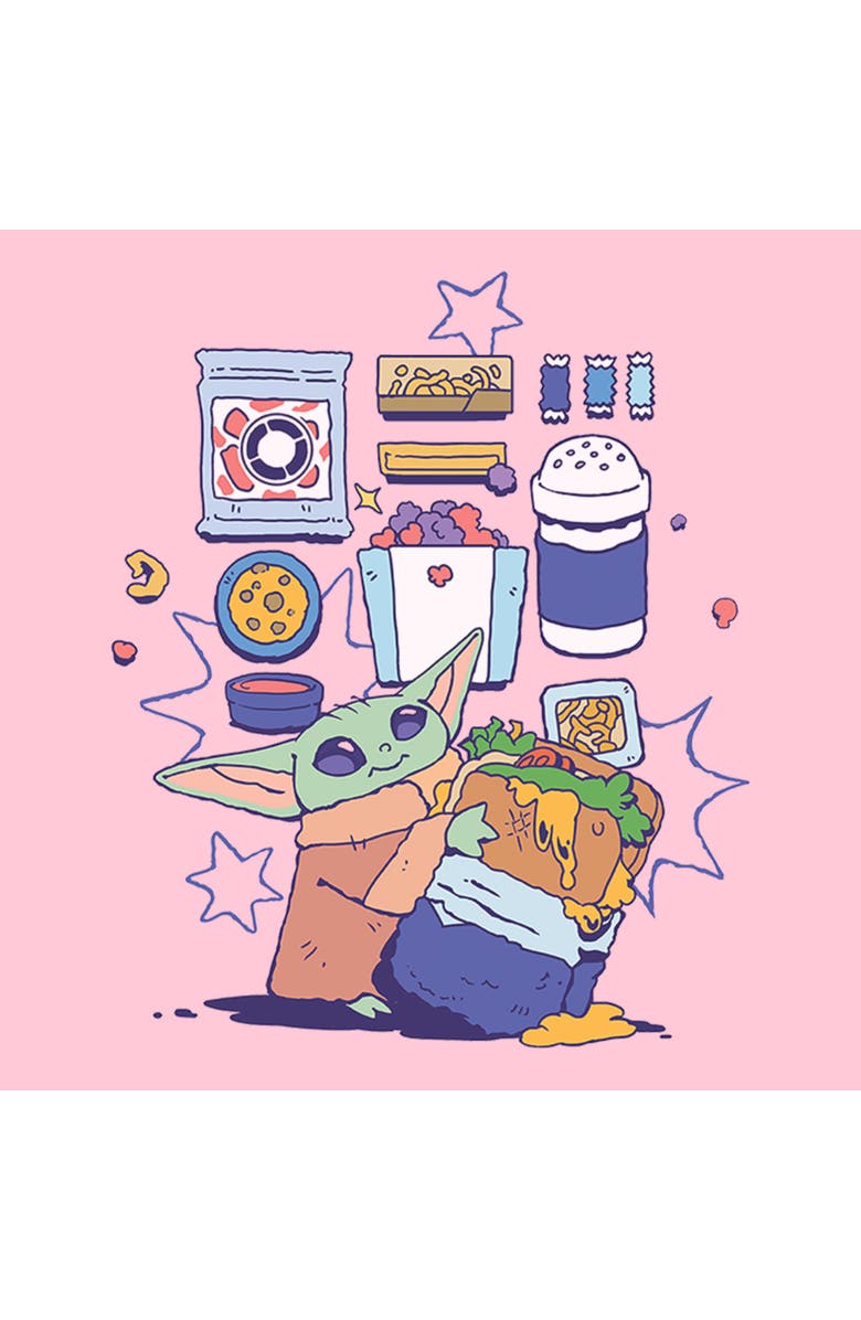 Star Wars: The Mandalorian and Grogu Girl's Star Wars The Mandalorian and Grogu The Child Enjoy Your Meal  Graphic T-Shirt, Alternate, color, Light Pink