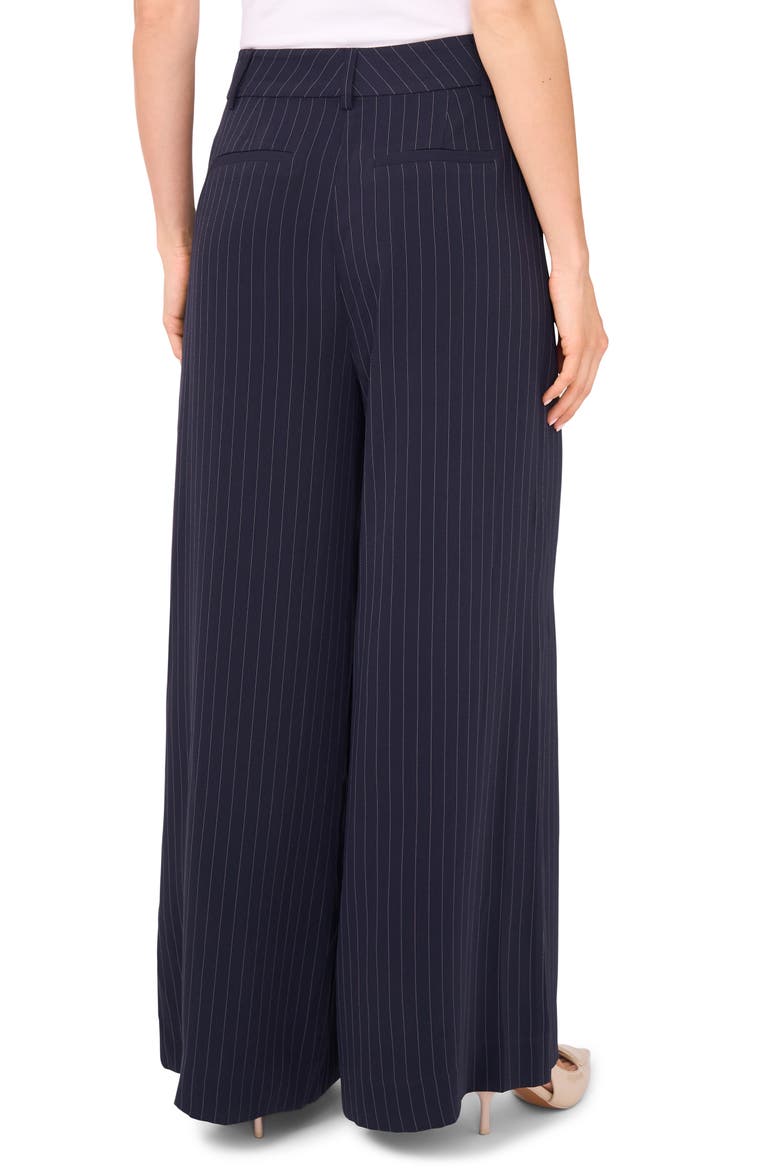 Zip Front Pinstripe Wide Leg Pants, Alternate, color, NAVY DEPTHS