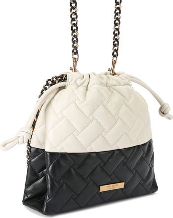 Small Kensington Drawstring Quilted Leather Bucket Bag