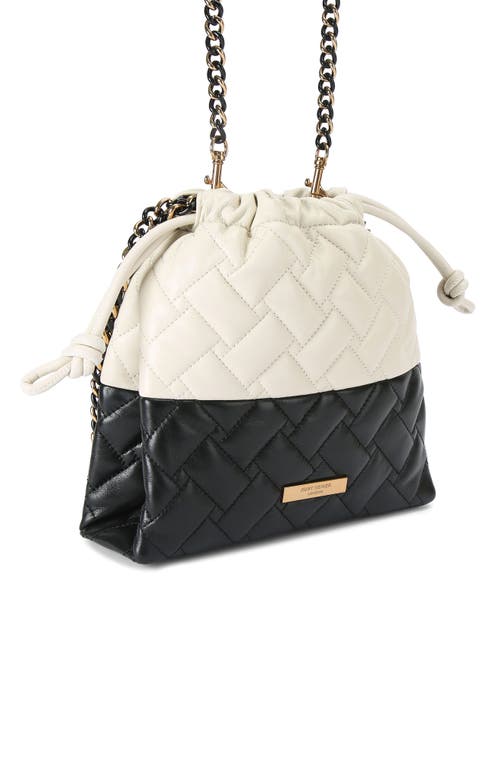 Kurt Geiger London Small Kensington Drawstring Quilted Leather Bucket Bag In Gray