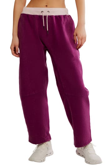 Free People You Wish Tie Waist Sweatpants In Purple