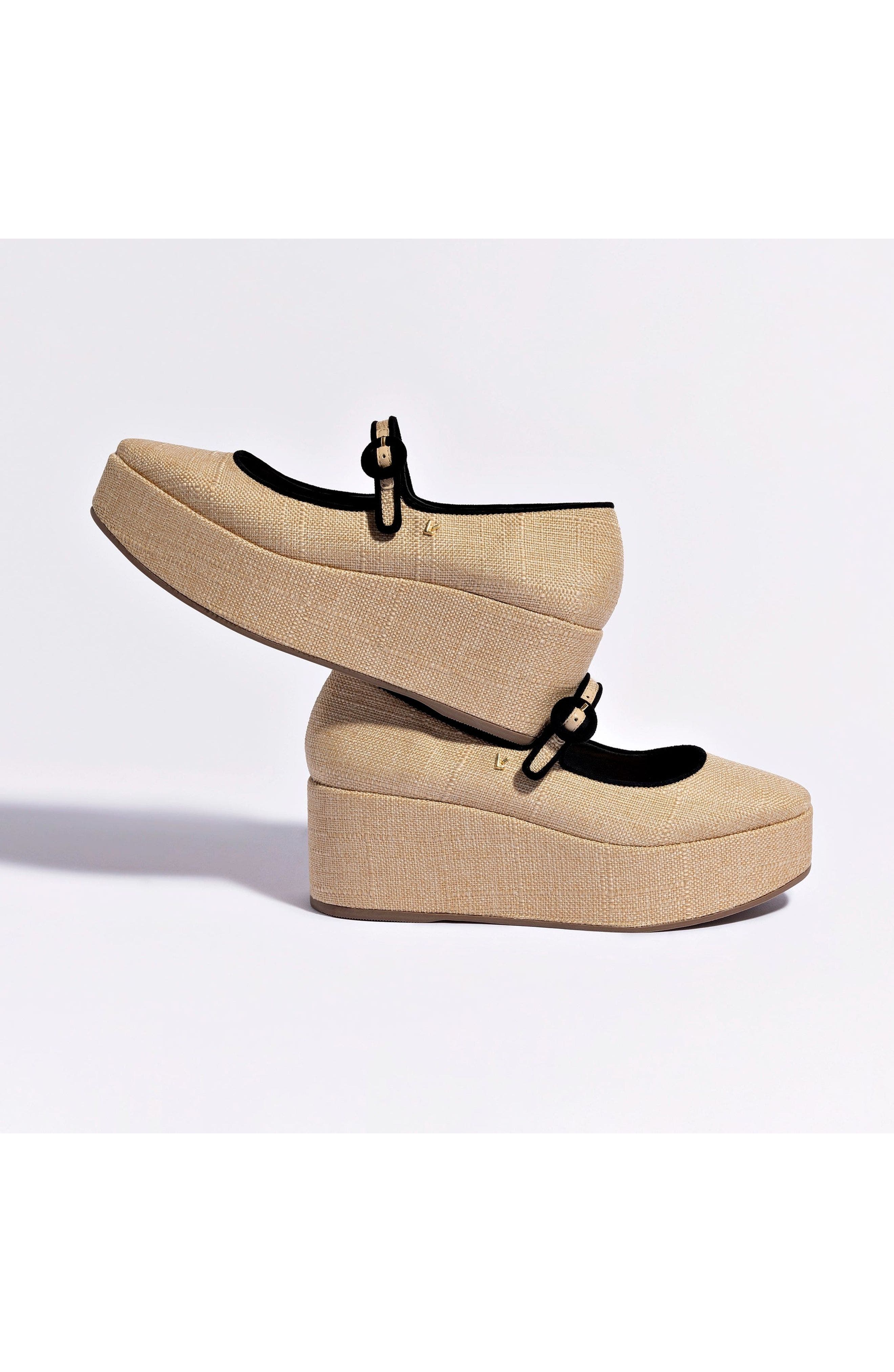 Larroudé Blair Flatform, Alternate, color, Beige