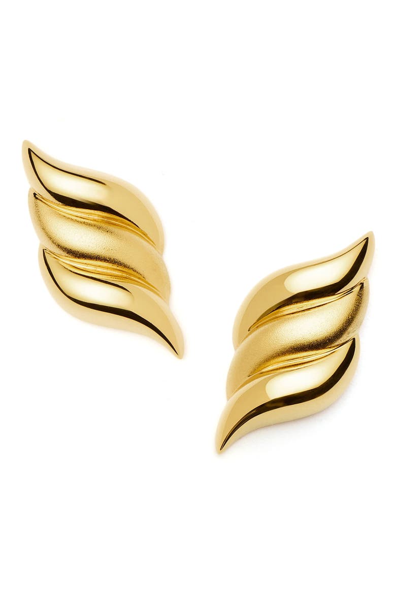 Savi Signature Oversize Stud Earrings, Main, color, GOLD